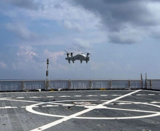 PteroDynamics Transwing UAS Flies at Sea During U.S. Navy Event